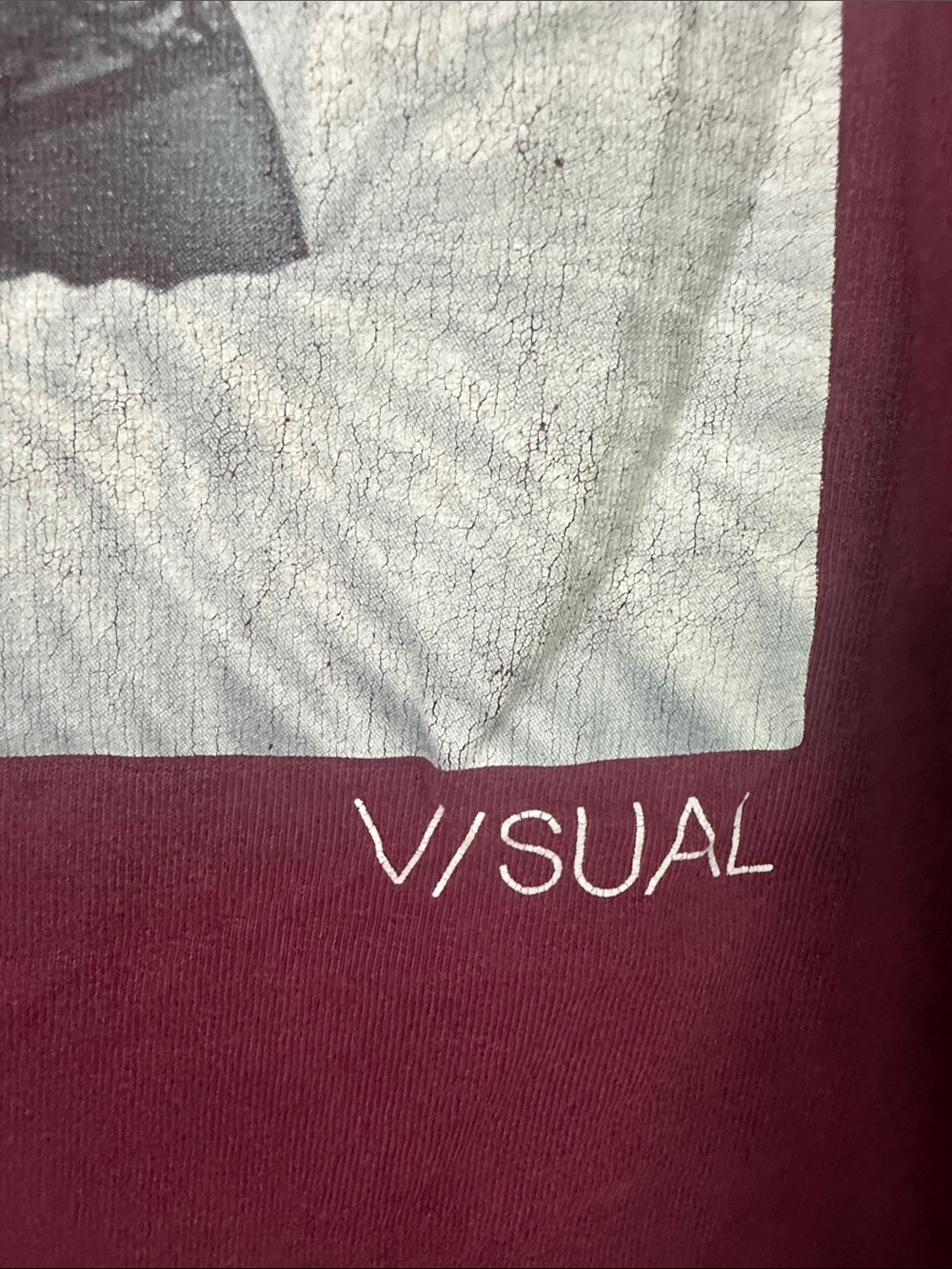 V/SUAL Men’s Short Sleeve Graphic Tee in Burgundy (flaws) - Picture 4 of 7